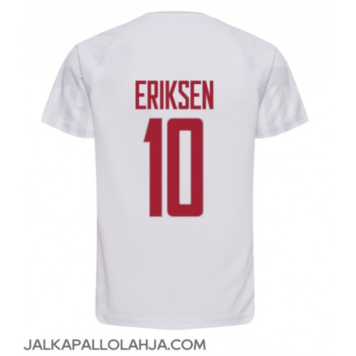 Tanska Christian Eriksen #10 Kopio Vieras Pelipaita MM-kisat 2022 Lyhyet Hihat